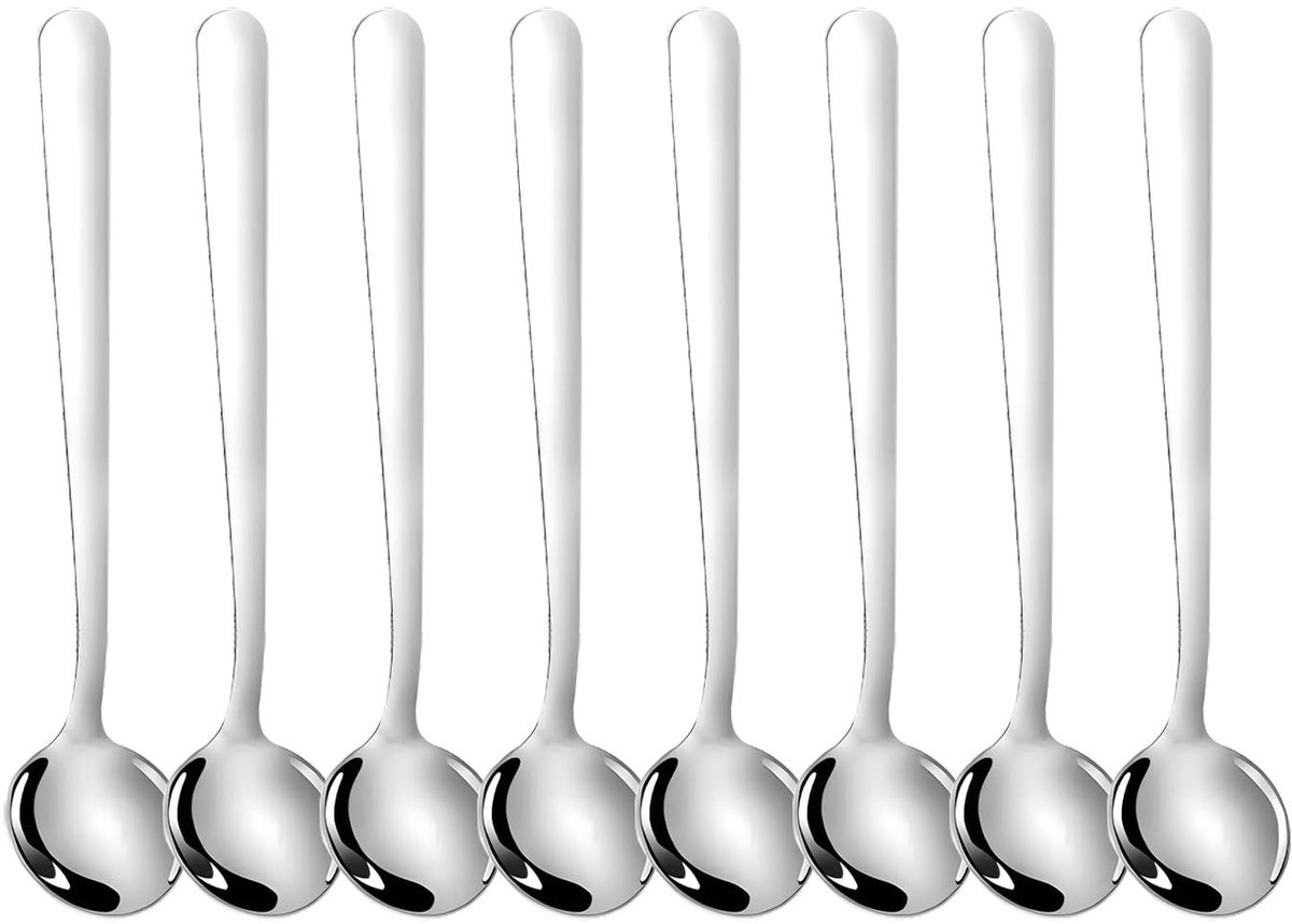 Omgoods - Set van 8 Mini Espresso Lepels van Roestvrij Staal