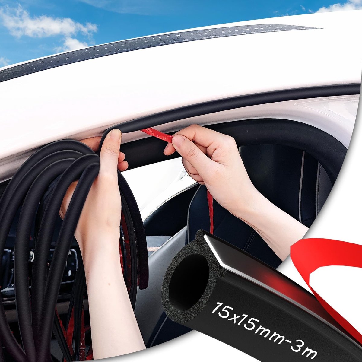 Omgoods - Zelfklevende Rubber D-Seal voor Geluidsisolatie en Waterdichtheid
