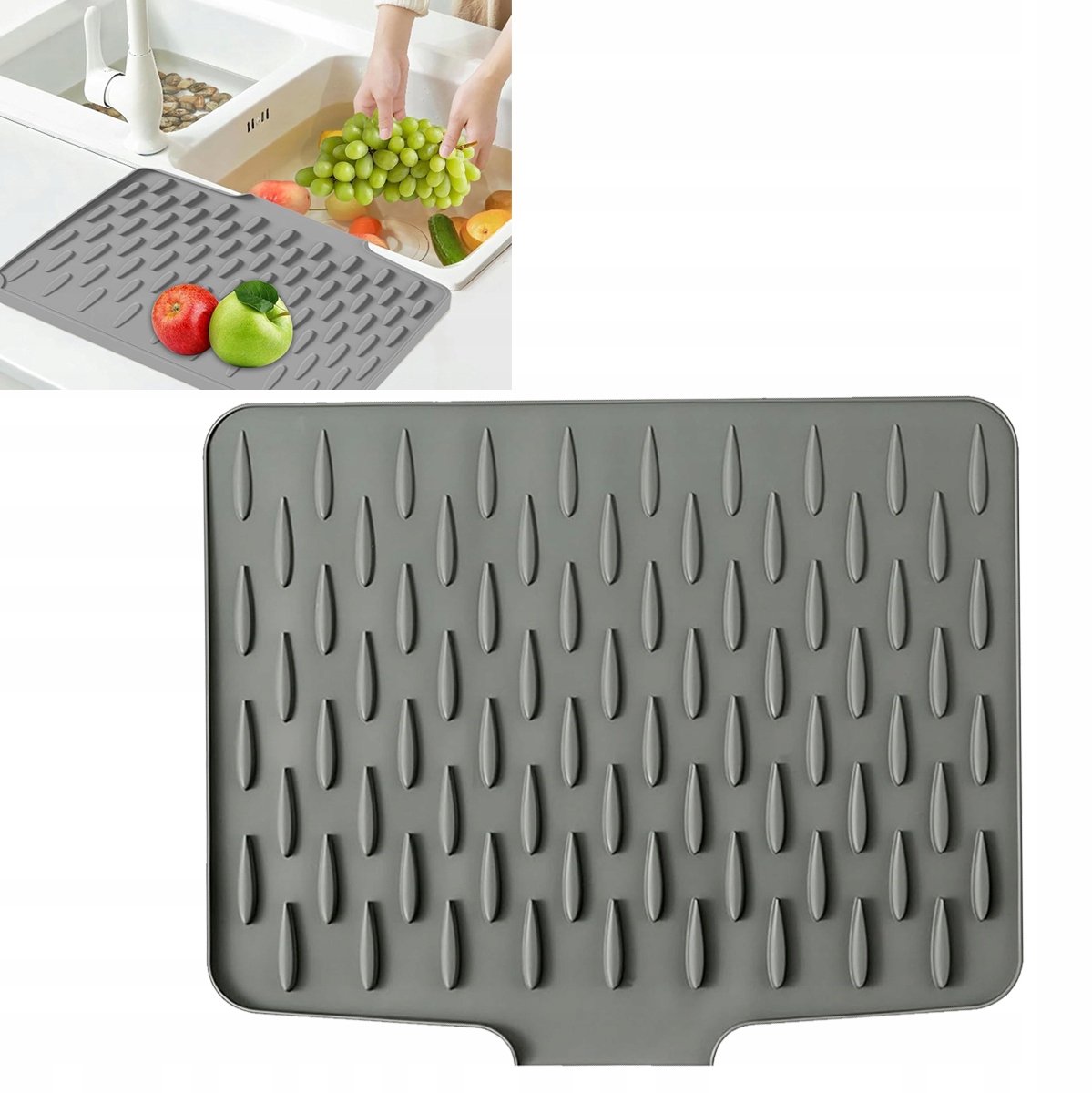 Merkloze Siliconen Afdruipmat voor Spoelbak - Keuken Organizer