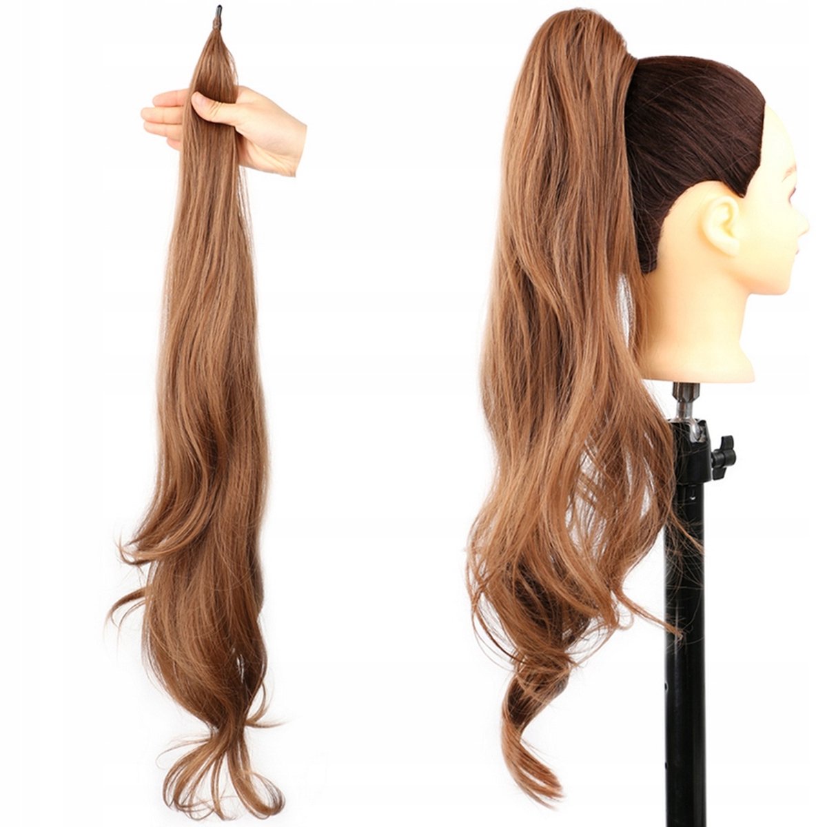 Dopson Kucyk Długi Falowany 70cm van Druciku - Ciemny Blond