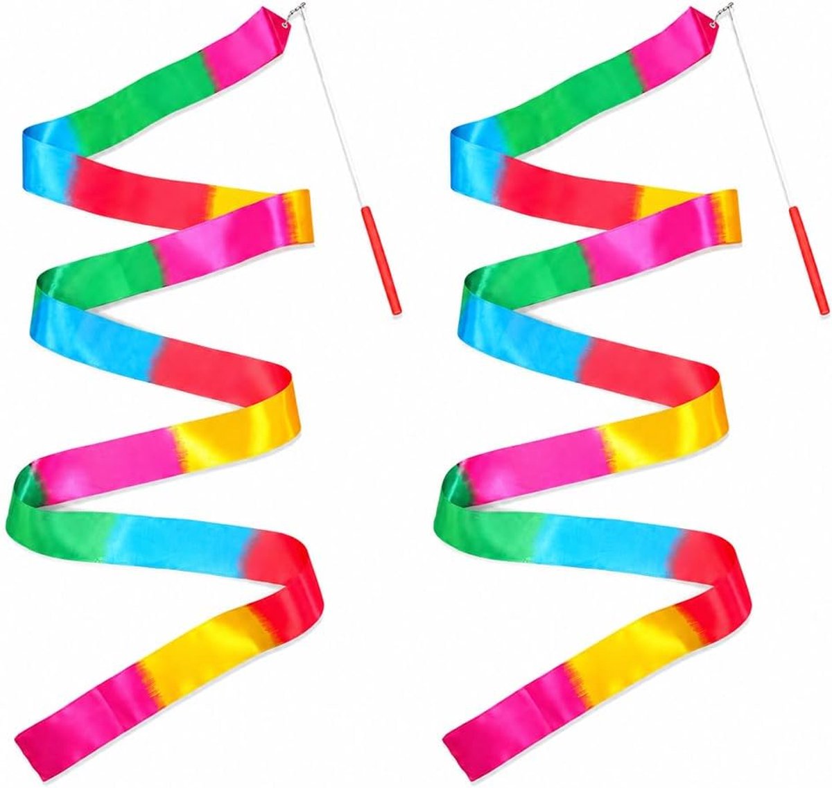 2 stuks Original Cup gymnastiekbanden, meerkleurig, regenboogband voor dans, gymnastiek en spelen, ideaal voor - ShopVlot