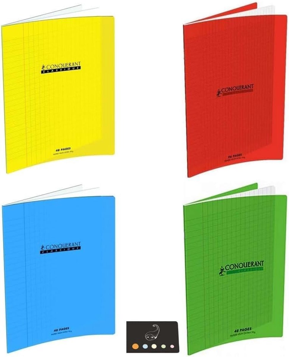Seyès Notebook, 24 x 32 cm, 48 pages, polypropylene cover, large windows and 1 ruler bookmark made of wood - ShopVlot