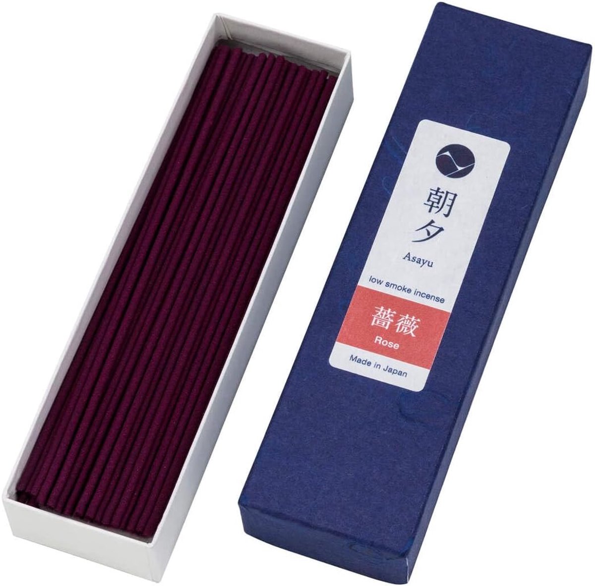 Asayu Japan Premium Incense Sticks with Little Smoke - Rose Fragrance, approx. 40 pieces (20g) - ShopVlot