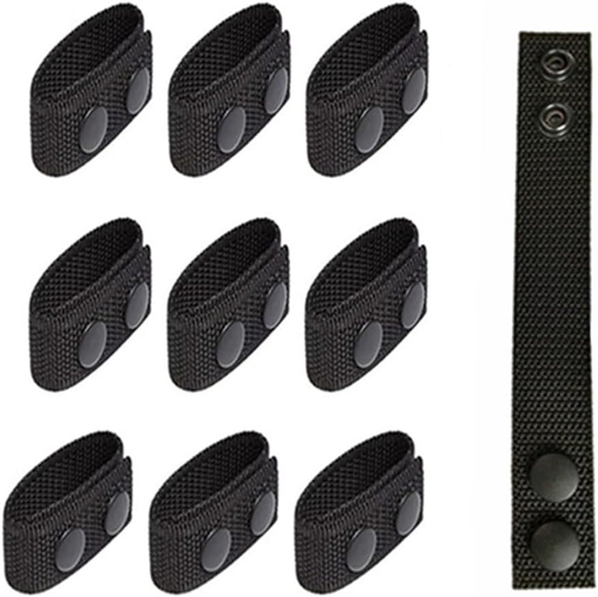 10 Pcs Nylon Duty Belt Holders, Belt Loops, Nylon Snap Belt Holder with Double Snap Buttons for Outdoor, Sports - ShopVlot