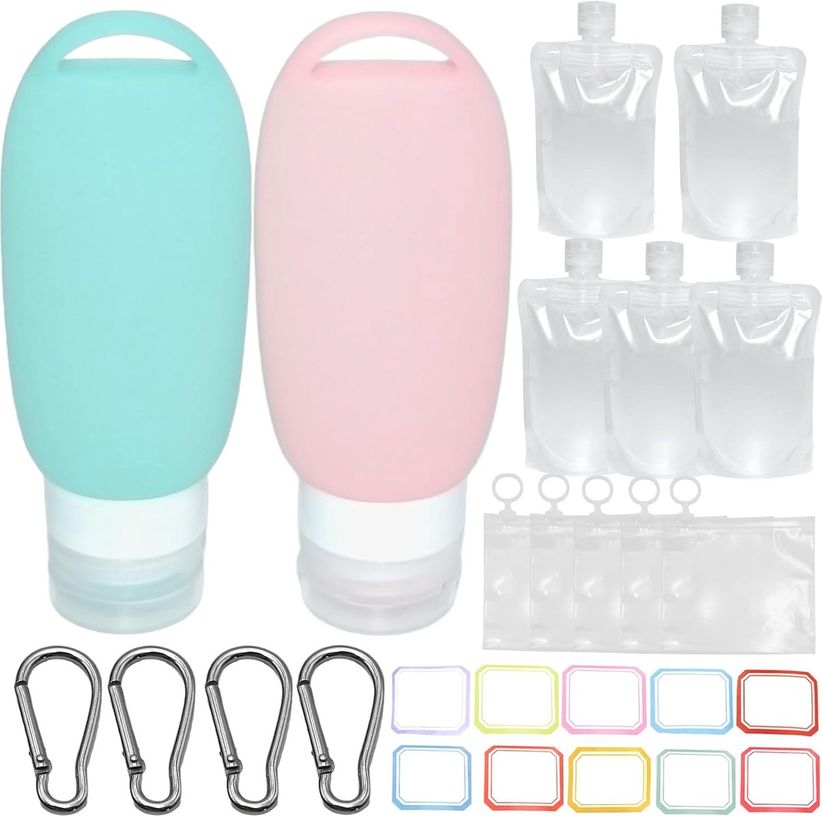 2pcs 90ml Dog Filling Vehicle, 5 Refillable Empty Squeeze Bags, 5 Airplane Bags Liquids, Wet Food, Silicone Travel - ShopVlot
