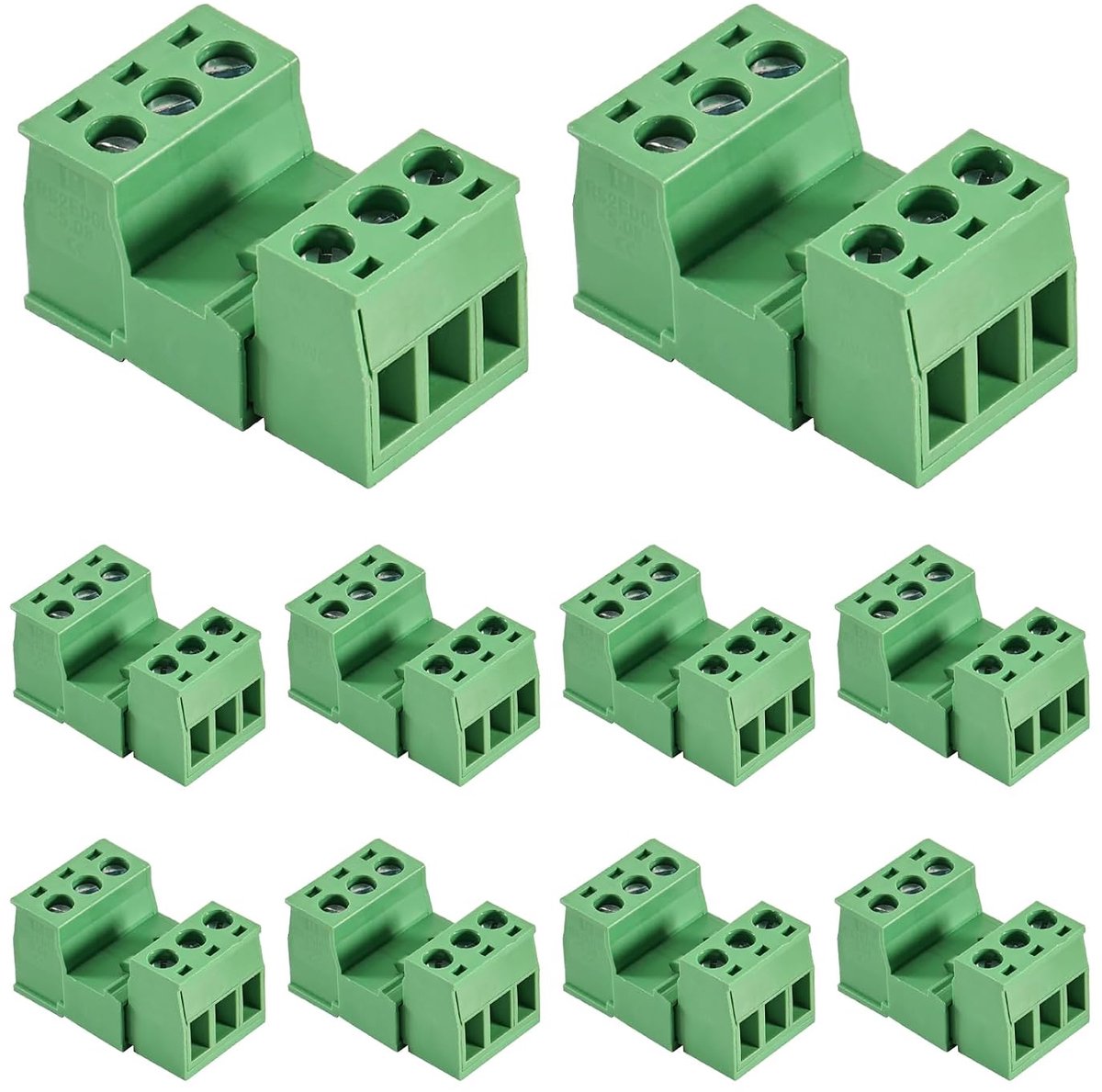 10 Pairs 3 Pin Screw Terminals 5.08mm Male and Female Terminals, Connector Connector Terminals (3p) - ShopVlot