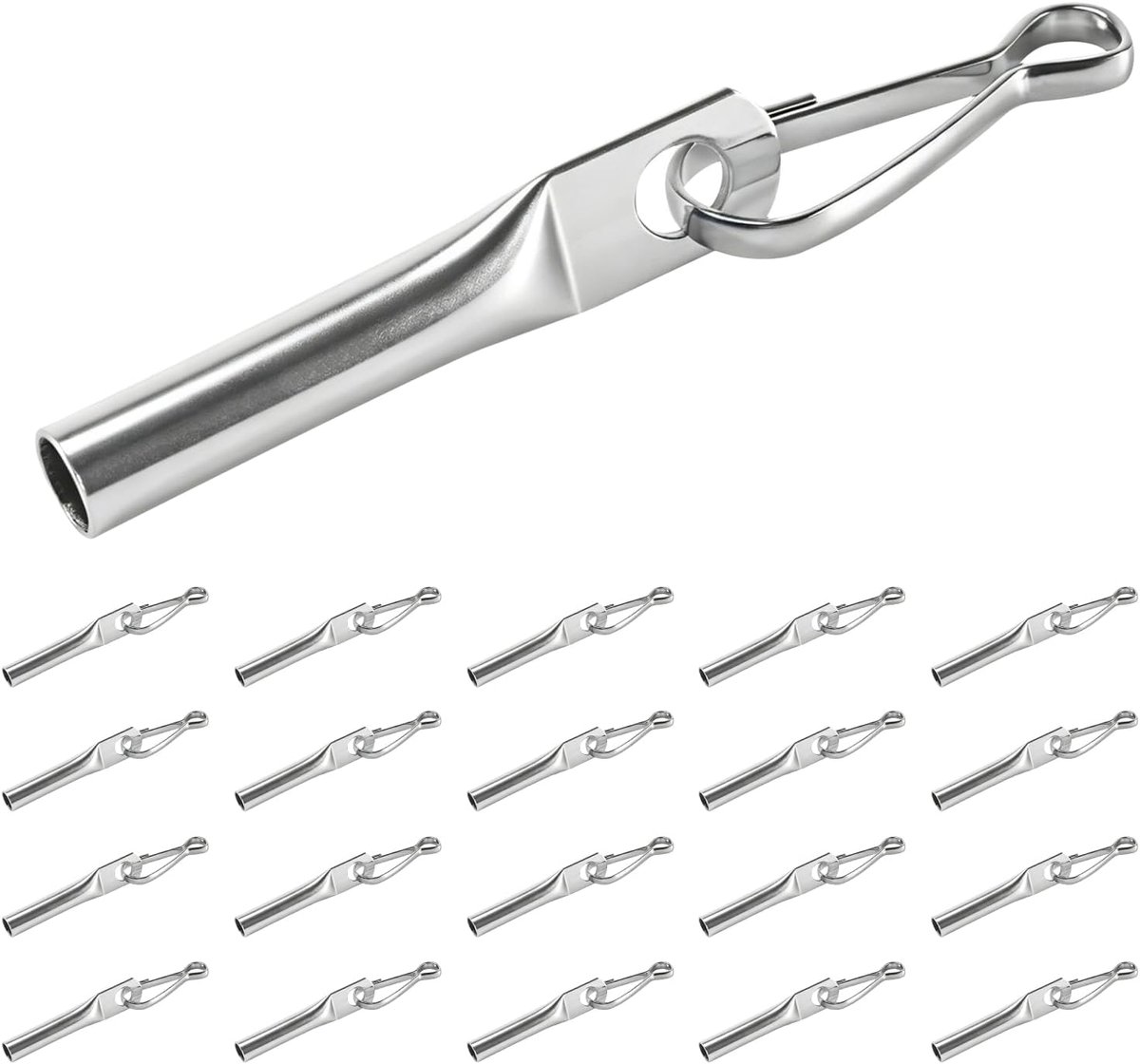 20 stuks touwsluitingen van 8 mm met Simplex-haken, verzinkt, ideaal voor bevestiging van dekzeilen - ShopVlot