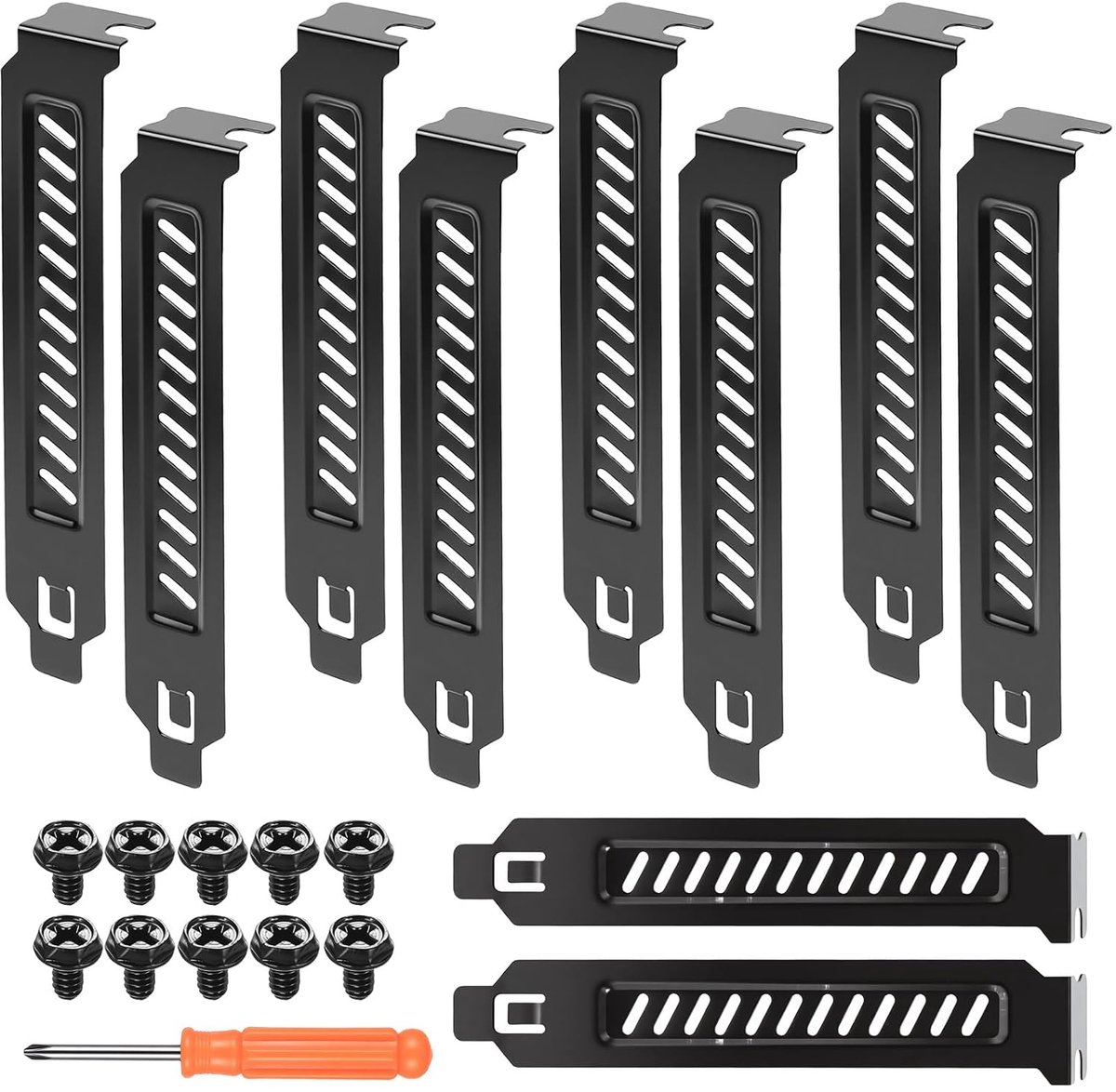 10 stuks PCI slotafdekking met luchtopeningen, zwart, pc stofbescherming voor computerbehuizing, inclusief 10 - ShopVlot