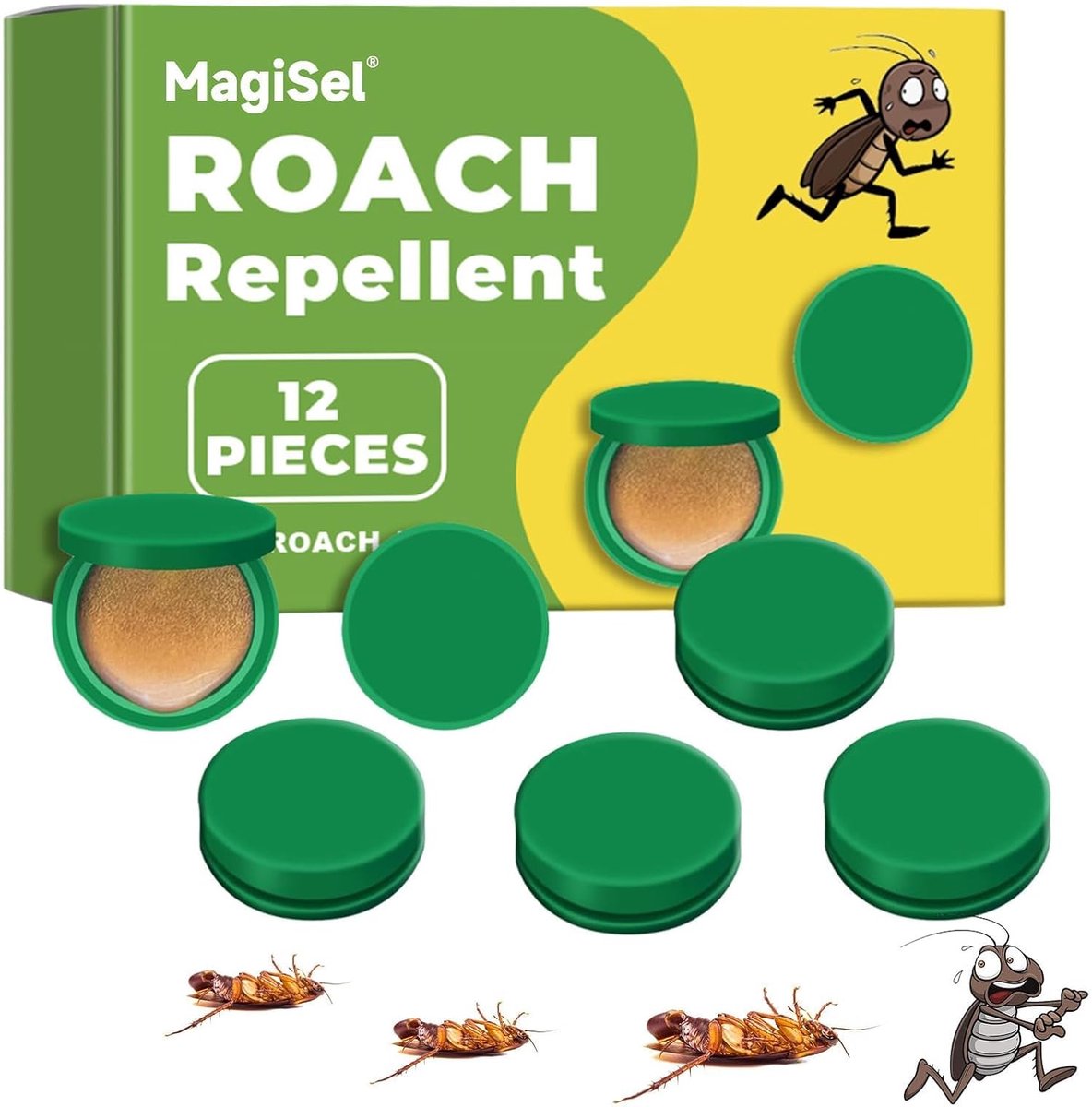 Cockroach Trap, Non-Toxic Cockroach Monitor Trap Kitchen Trap Green Cockroach Trap, Indoor & Outdoor Use 24 Pieces - ShopVlot