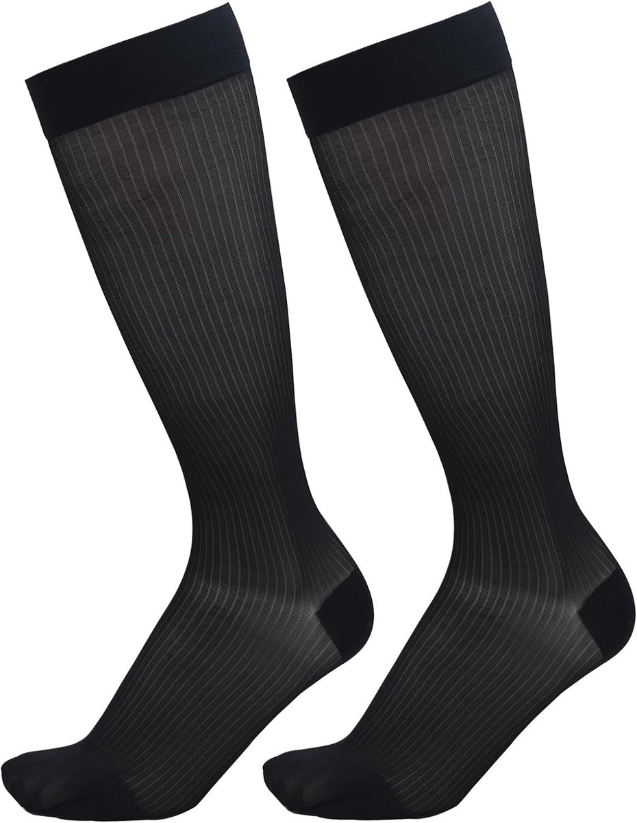 Ultra-thin business dress socks for men, 93% nylon with reinforced heel and toe, moisture wicking and odour resistant - ShopVlot
