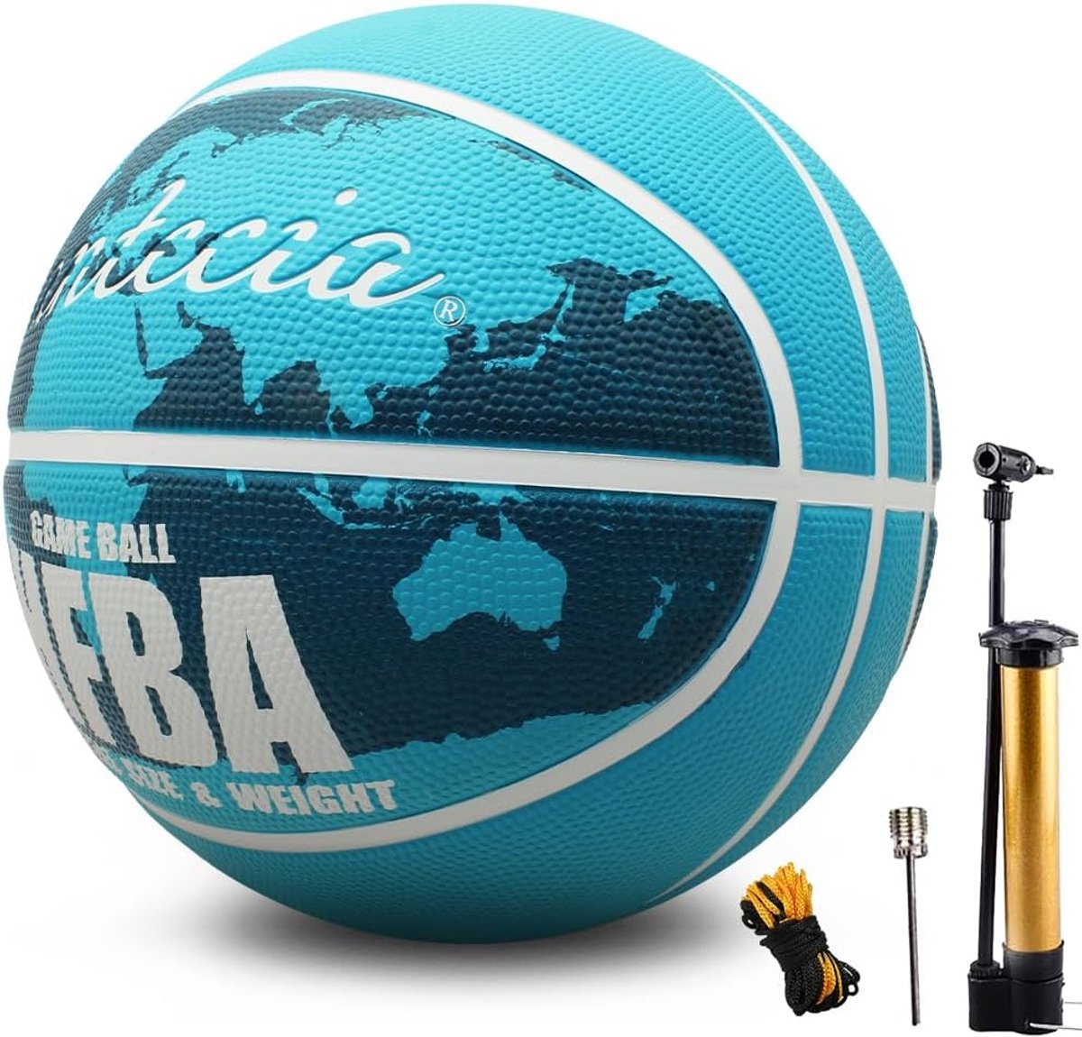 Basketball Size 7 with Pump for Outdoor and Indoor, Rubber Basketballs for Adults, Youth, School, Training - ShopVlot