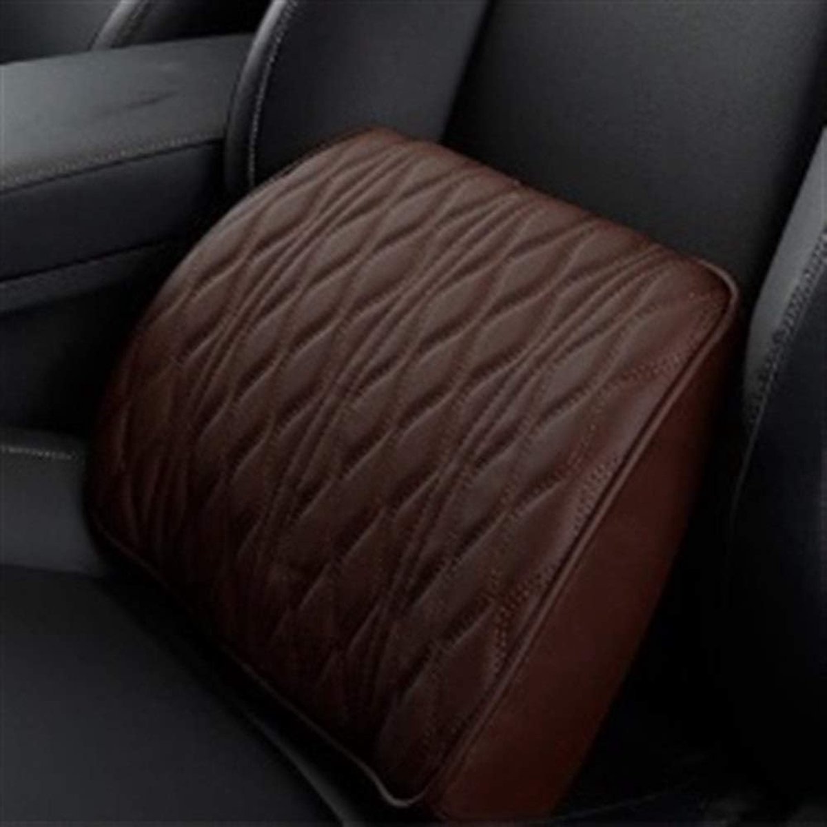 Memory Foam Car Headrest Cushion Leather Embroidered Seat Support Heights Sets Cushion Adjustment Car Neck Support - ShopVlot