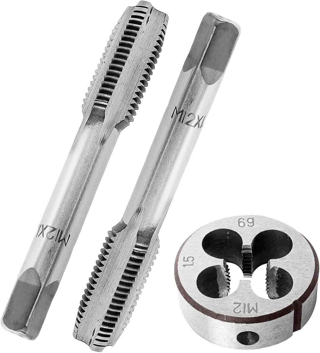 M12 x 1,5 mm Schroefdraad en Schroefdraad, Schroefdraadset, slijtvast, eenvoudig te bedienen, geschikt voor het - ShopVlot