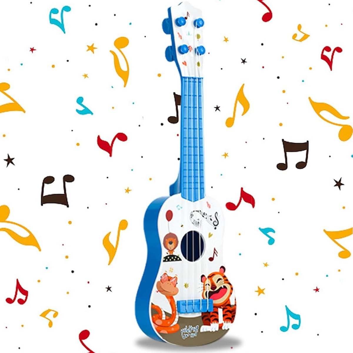 41cm Guitar Toy Ukulele for Kids Mini Guitar for Kids Music Educational Toy Guitar for Kids with 4 Adjustable Strings - ShopVlot
