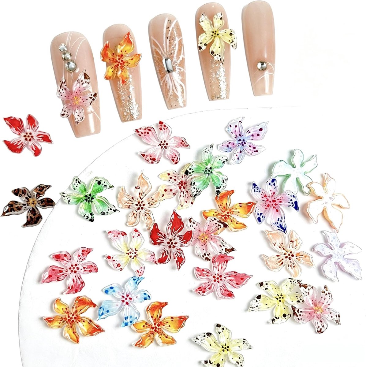 3D-bloemennagelbedels 60 stuks - Hars bloemenornamenten - Langdurig design - Perfect voor nail art - ShopVlot