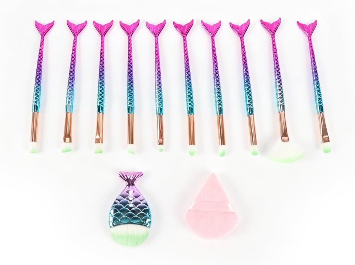 Make-upkwasten 11 stuks - synthetische vezels - handgemaakt - perfect voor oogschaduw - ShopVlot