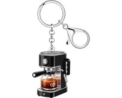 Sleutelhanger koffiezetapparaat vintage - acryl - leuk geschenk voor koffieliefhebbers - perfect voor tas of rugzak - ShopVlot