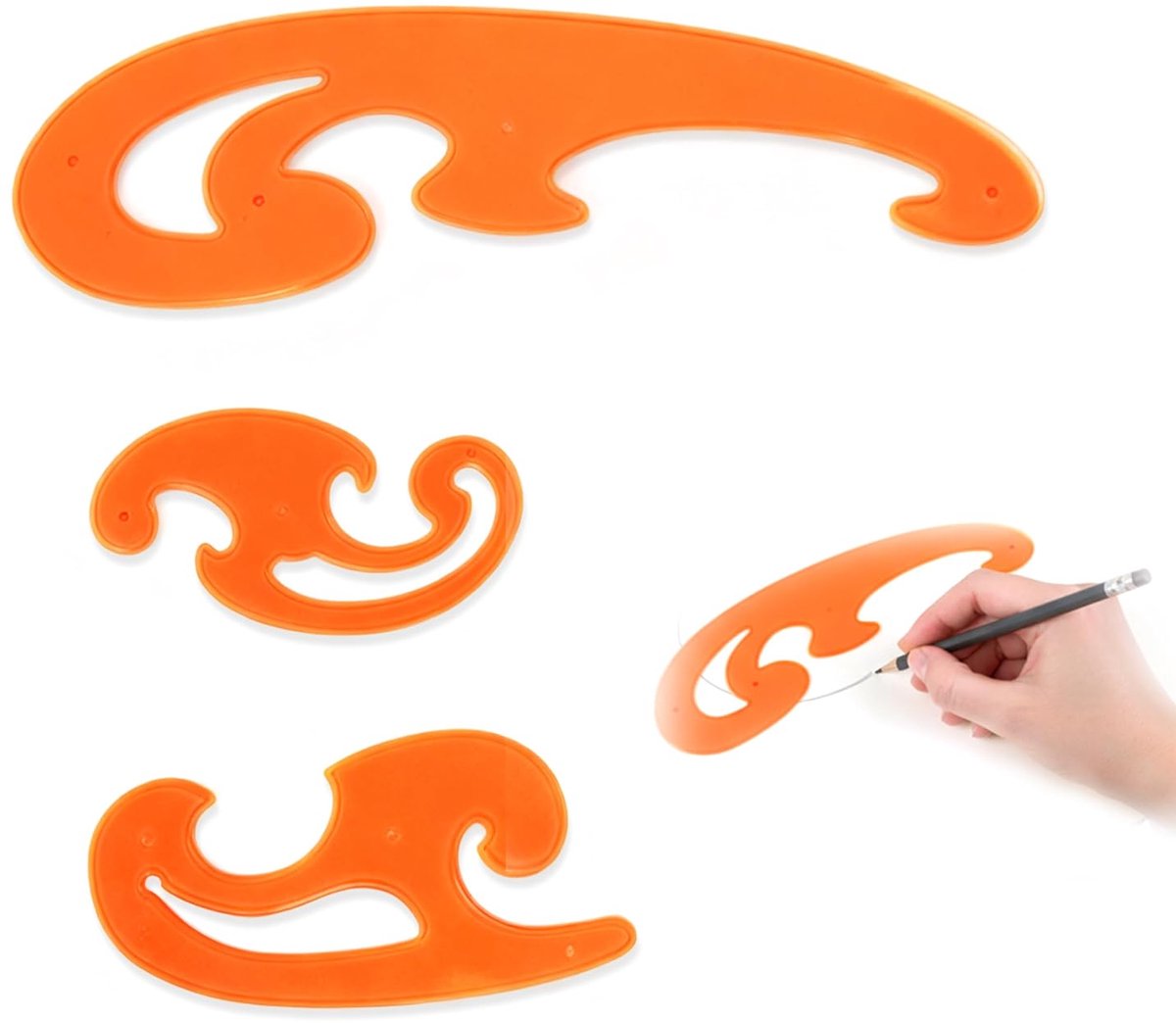 Curved rulers set - lichtbestendig - voor technische tekeningen - ideaal voor modeontwerp - ShopVlot