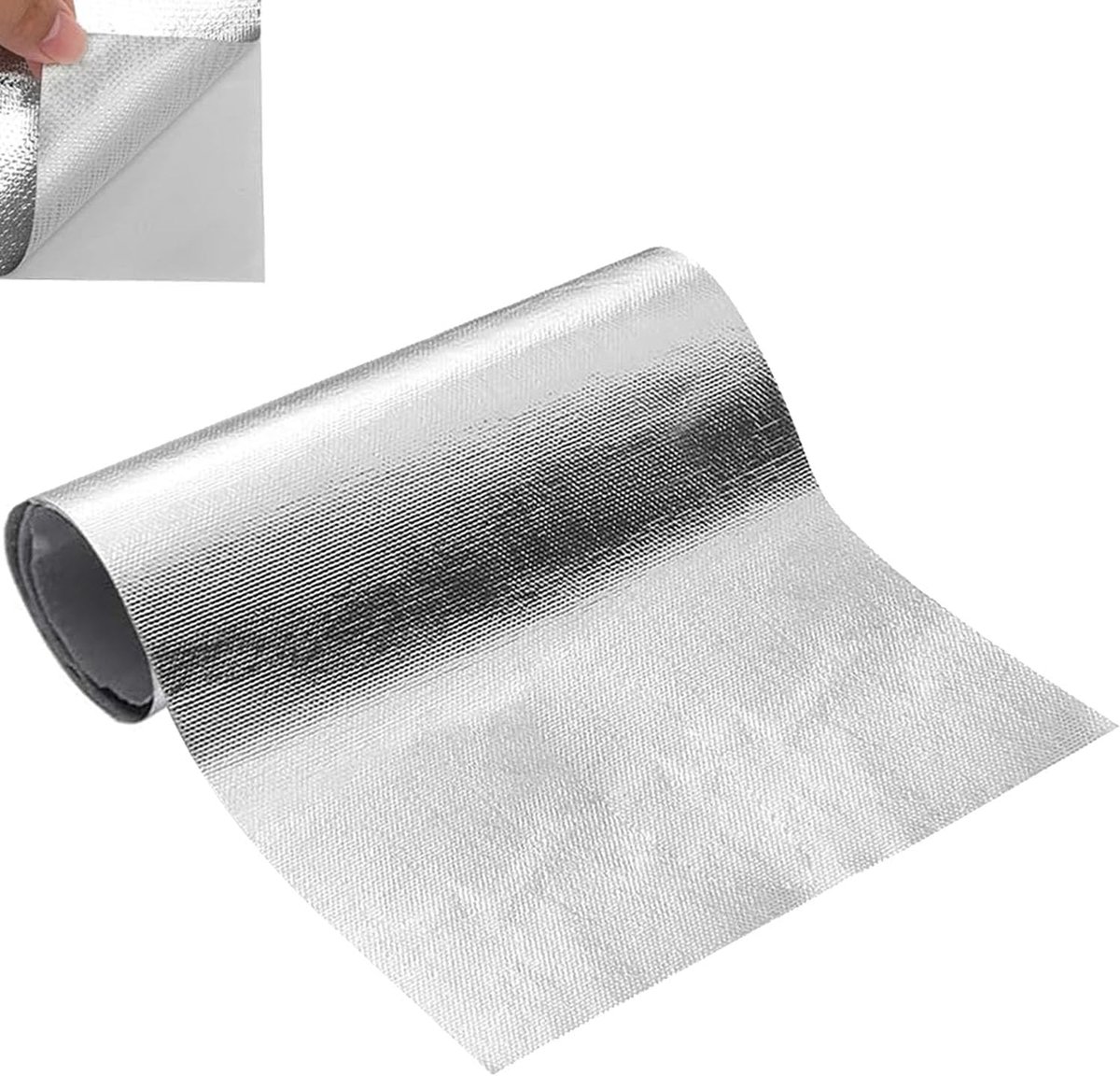 Hittebeschermingsmat 60 x 380 cm - zelfklevend aluminium glasvezel - extreme hittebescherming tot 1093 °C - ShopVlot