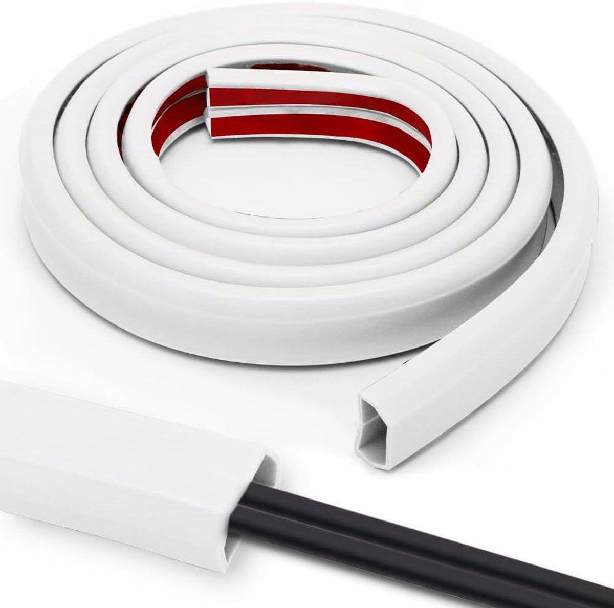 Kabelgoot wit zelfklevend flexibel - 3m x 15mm x 10mm PVC - beschermt kabels - ideaal voor thuis en kantoor - ShopVlot