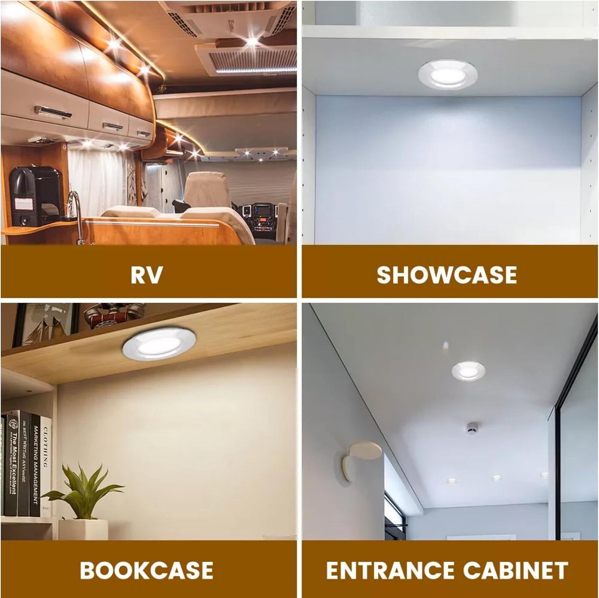 LED Inbouwlamp - Wit - 6 Stuks - Daglicht Verlichting voor Camper, Boot en Aanhanger - Voor Binnen en Buiten