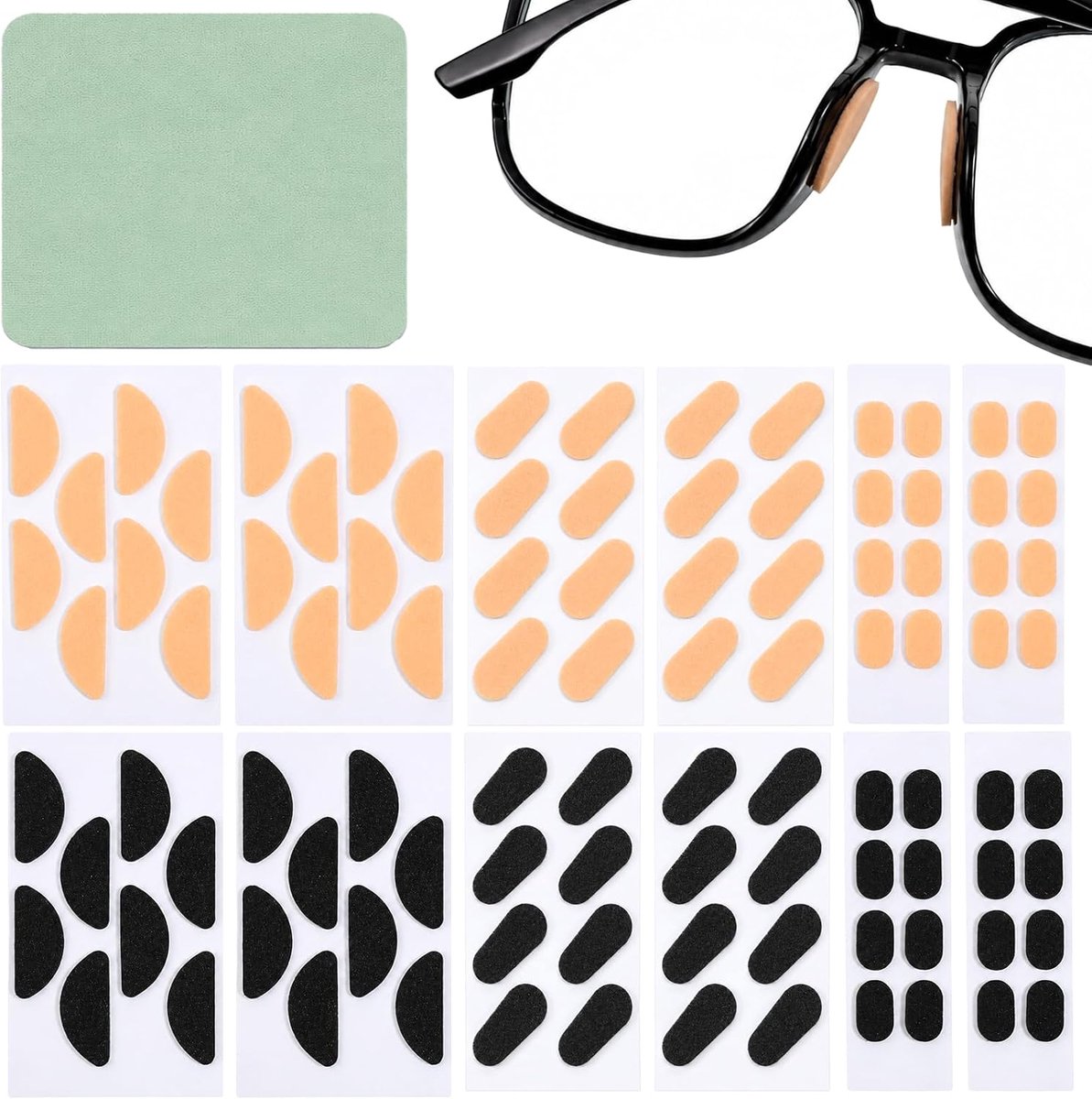 48 paar neuspads bril zelfklevend, spons brillenpads antislip - ShopVlot
