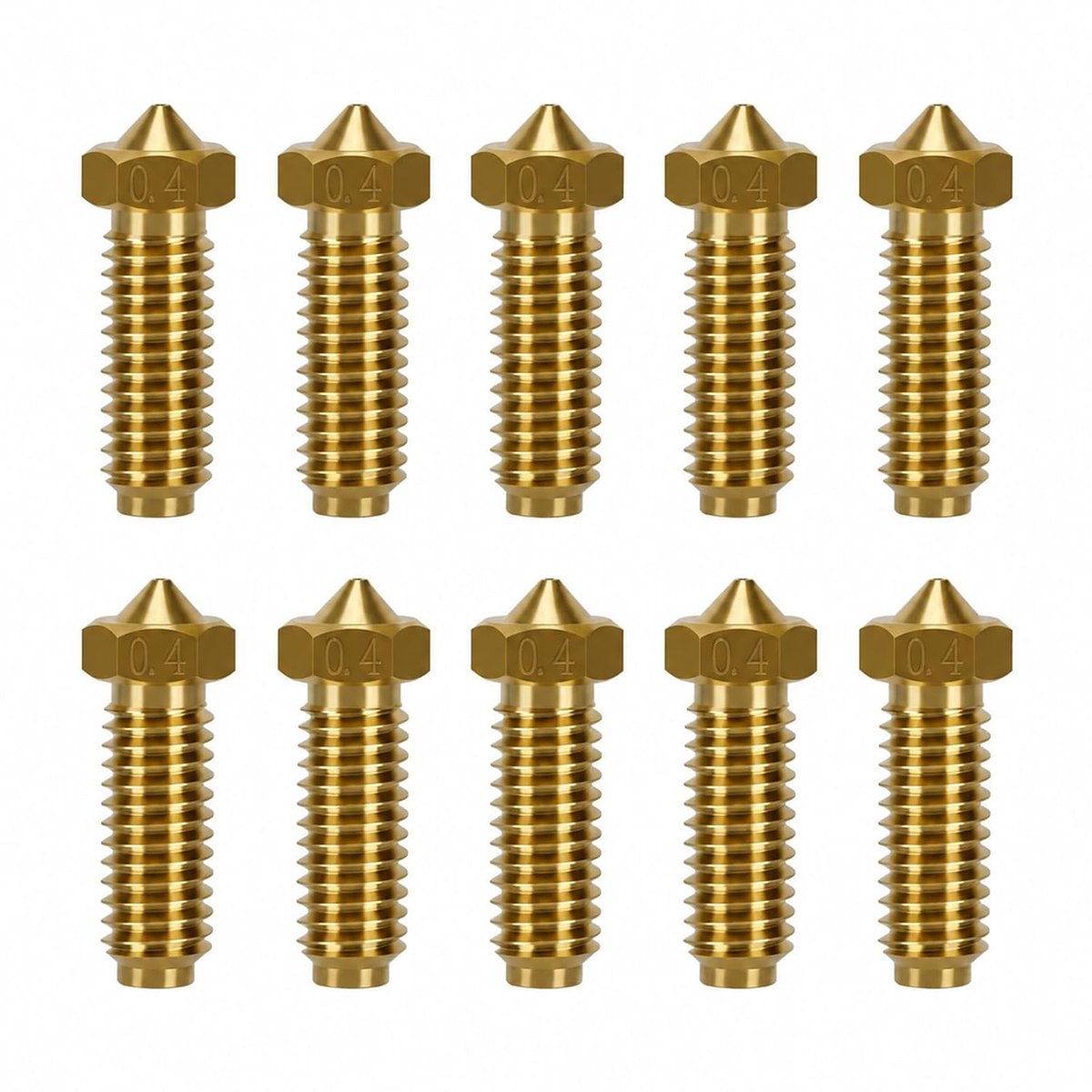 Accessoires voor 3D-printers: 10 messing nozzles (M6) van 0,4 mm voor Anycubic Kobra 2, Neo, Pro, Plus en Max - ShopVlot