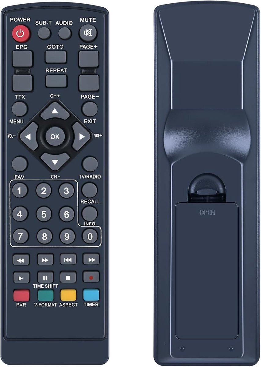 Nue Replacement Remote Control Compatible with PremiumX Full HD Digital Terrestrial Cable Receiver FTA540T DVB-T2 - ShopVlot