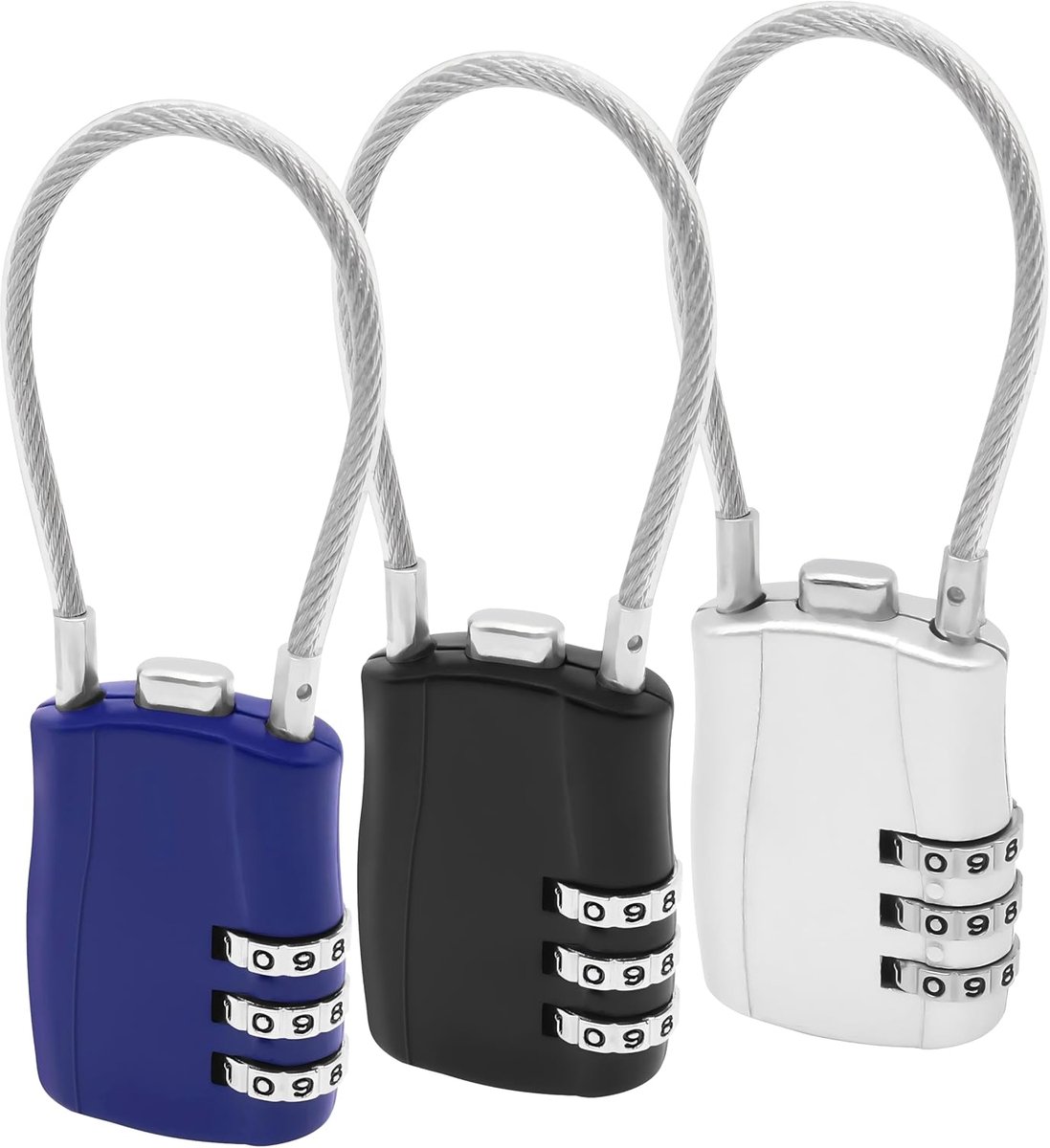 MEIRIYFA Combination Lock 3 Digit Code Password Padlock Outdoor Waterproof Wire Lock for School Gym Lockers Gate - ShopVlot