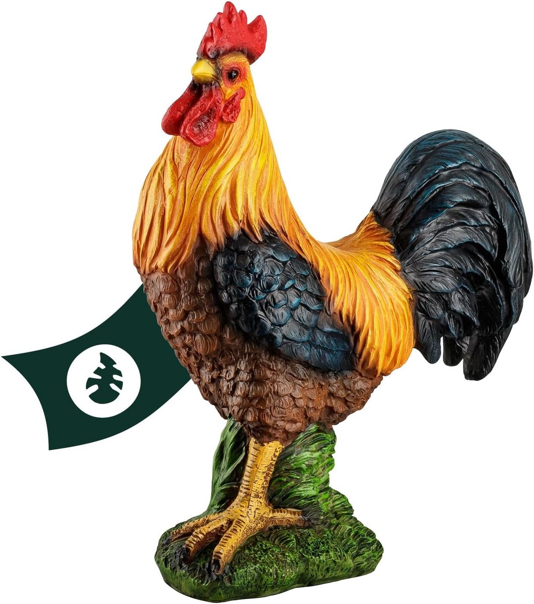1PLUS Polyresin garden figure rooster 2 Garden decoration - ShopVlot