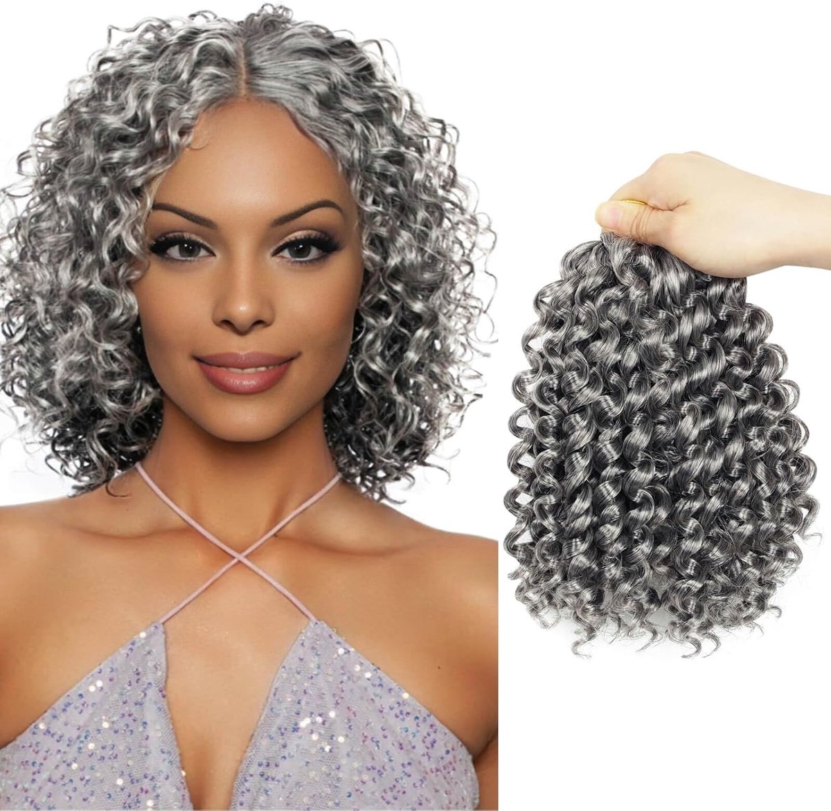 BECUS 5 Packs Braiding Hair Extensions for Black Women Gogo Curl Crochet Hair Extensions for Braids Synthetic Hair - ShopVlot
