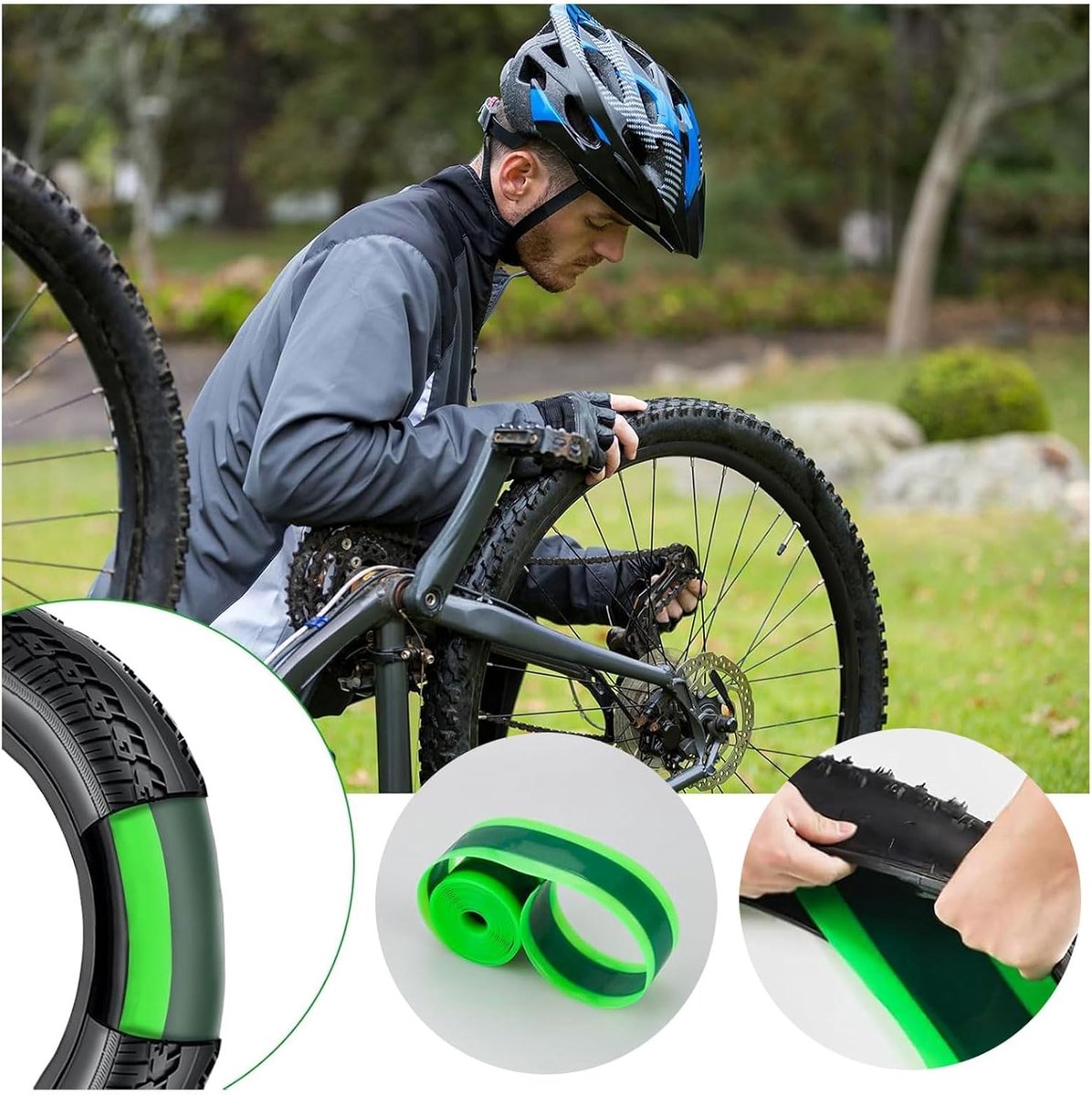 2 Pezzi Fodera for pneumatics per bici, Protezione Antiforatura for bicicletta, Fodera per pneumatics per bicicletta - ShopVlot