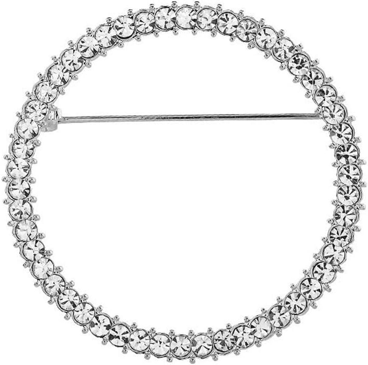 Buwei Round Crystal Glasses Holder Brooch Reading Glasses Holder Brooch Pin for Women, Copper & Crystals - ShopVlot