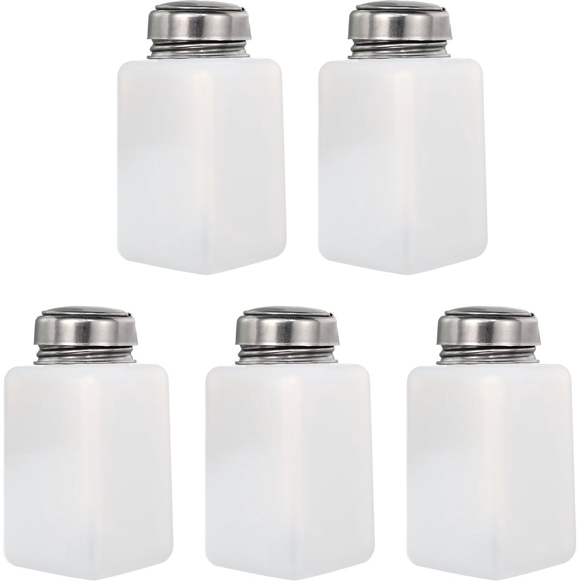 Solidchoice - Set van 5 Alcohol Pompdispenser Flessen 180ml Wit
