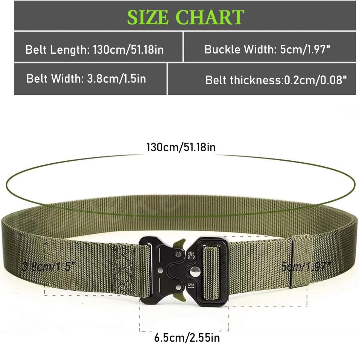 Tactical Belt Men Tactical Belt Men Accessories Adjustable Nylon Quick Release Tactical for Outdoor Work, Airsoft - ShopVlot