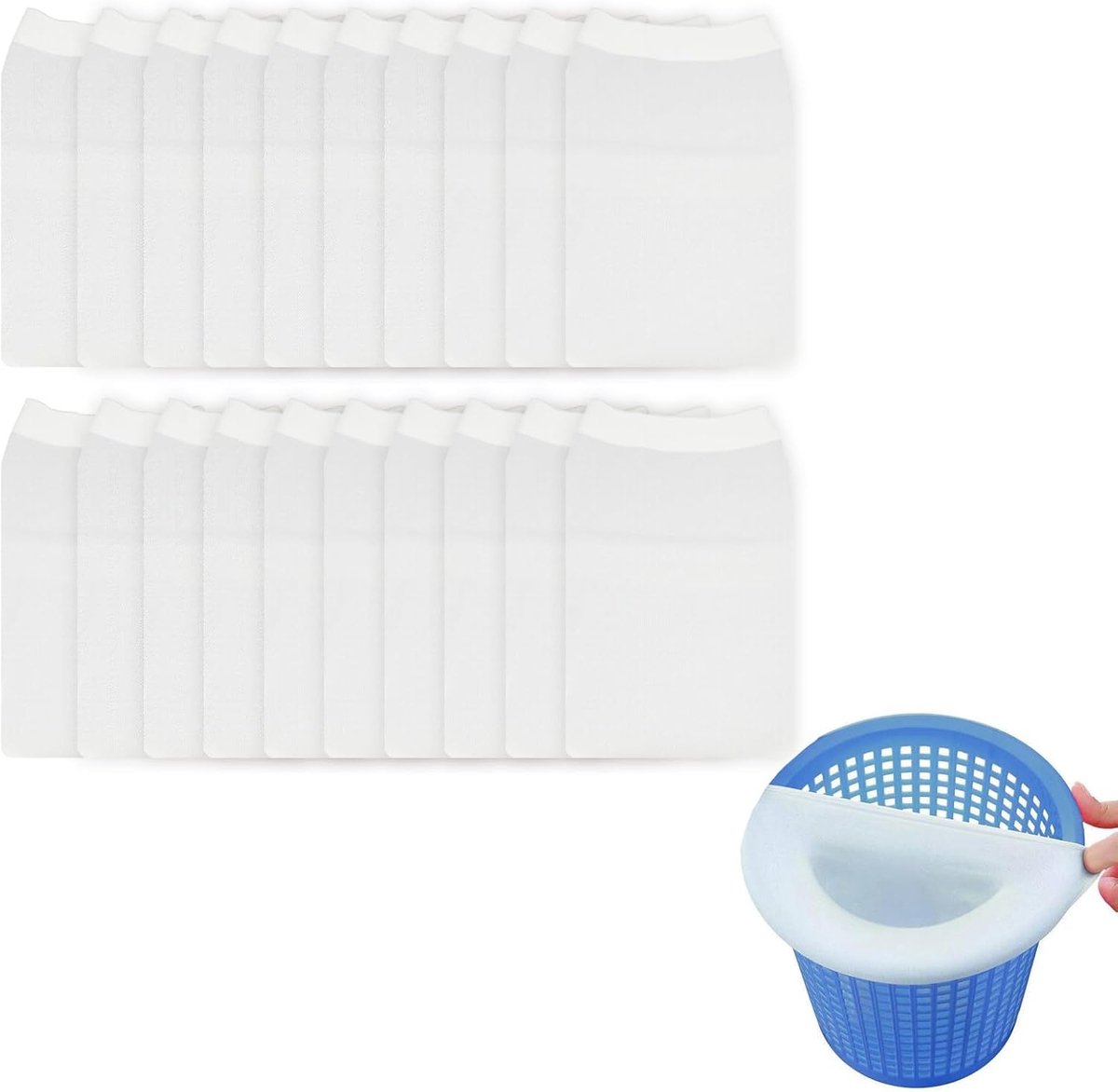 Set of 20 swimming pool skimmer socks, high-quality fine filter net socks for filter baskets, reusable, universally - ShopVlot