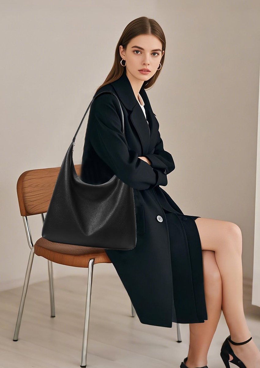 Women's Large PU Leather Tote Bag Large Capacity Shopping Bag with Zip Shoulder Bags Pack of 2 - ShopVlot