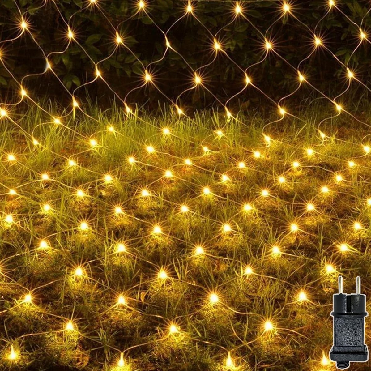 1.5 x 1.5 m 100 LED Indoor Fairy Lights with Timer + 9 Modes Plug + Memory Function, IP44 Expandable Mesh Light - ShopVlot