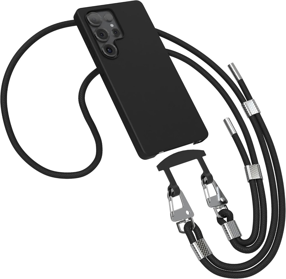 EAZY CASE - Case with Cord Compatible with Galaxy S25 Ultra Mobile Phone Case Silicone The Shockproof Chain Mobile - ShopVlot