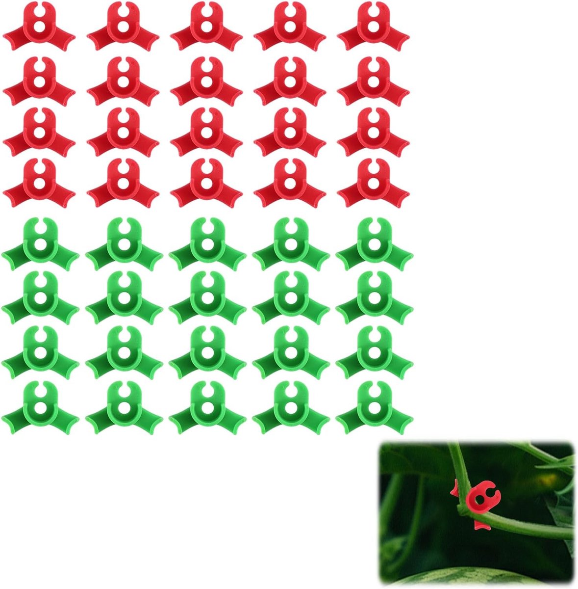 sofun 40 Pcs Plant Bender LST Clips, 20 Red + 20 Green, Low Stress Plant Training Clips, Plant Trainer for Bending - ShopVlot