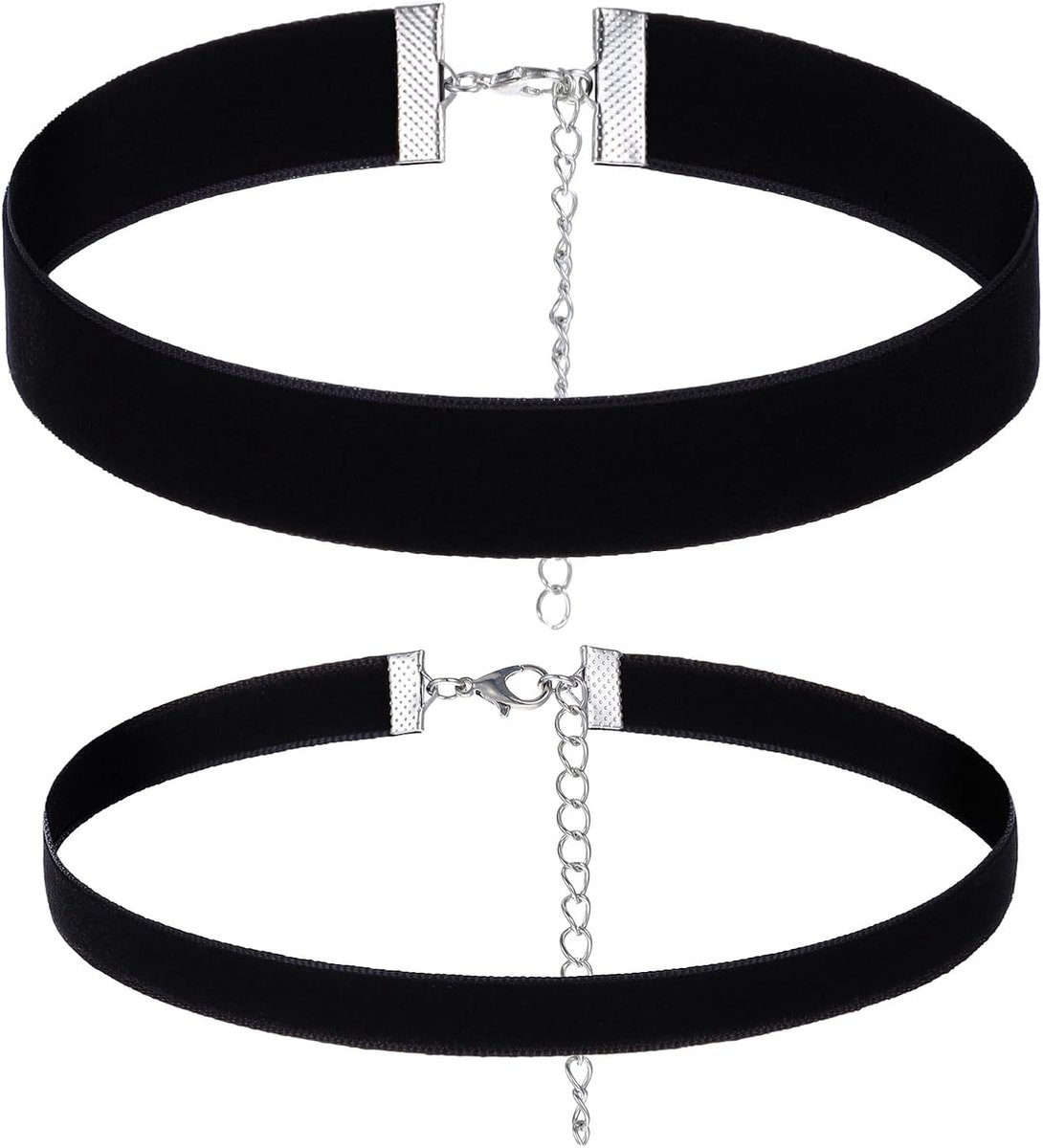 Gjinxi 2 Piece Set Black Collar Necklaces, Gothic Black Velvet Collar Necklaces for Women, Valentine's Day Birthday - ShopVlot