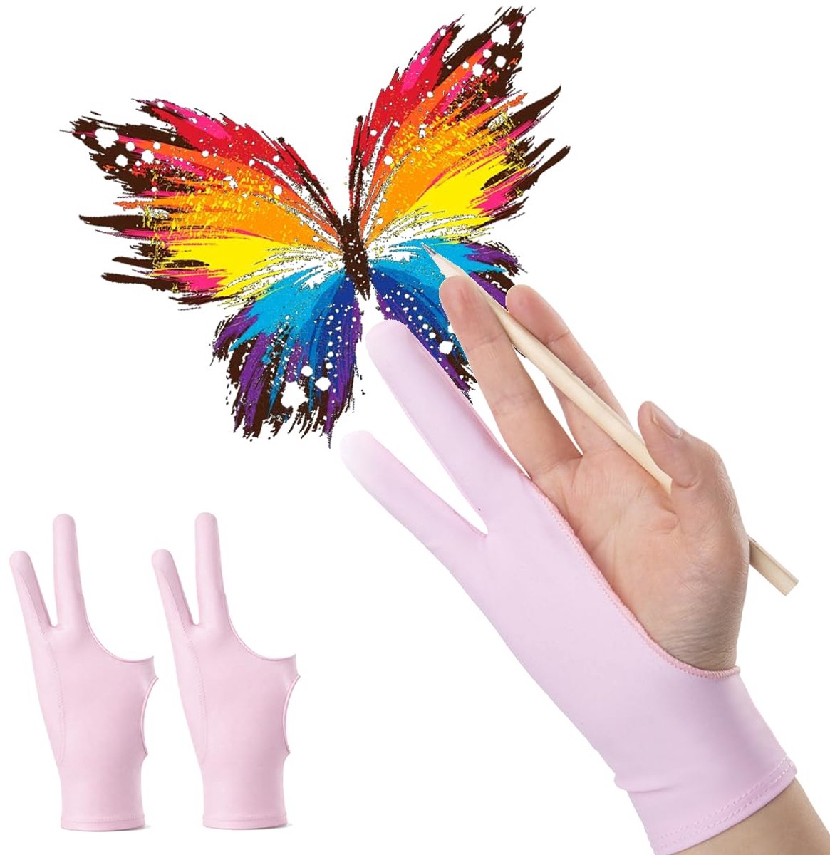 Tekenhandschoenen 2 stuks - Roze - Lichtgewicht en elastisch - Ideaal voor volwassenen en kinderen - ShopVlot