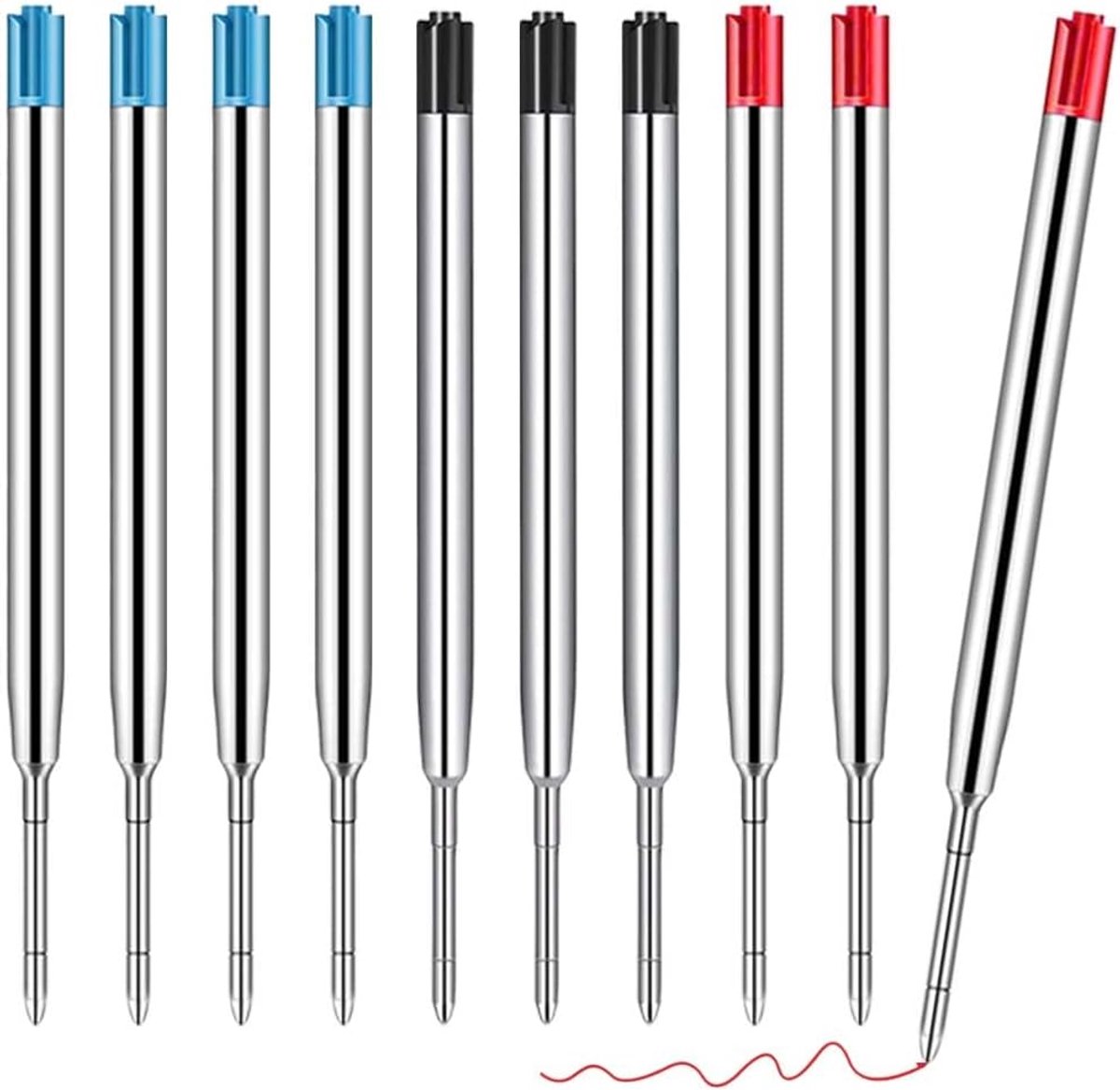 Ballpoint pen refills 1 mm - grote navullingen - metalen vervangingen - voor een soepel schrijfgevoel - ShopVlot