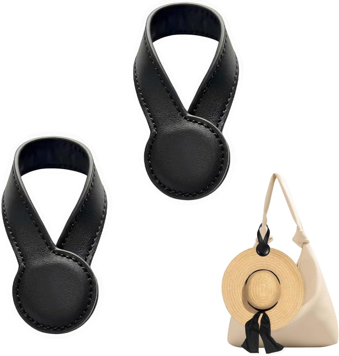 Magnetische clips voor kinderwagen - set van 2 - kunstleer - sterke grip voor gaasdoeken en speelgoed - ShopVlot