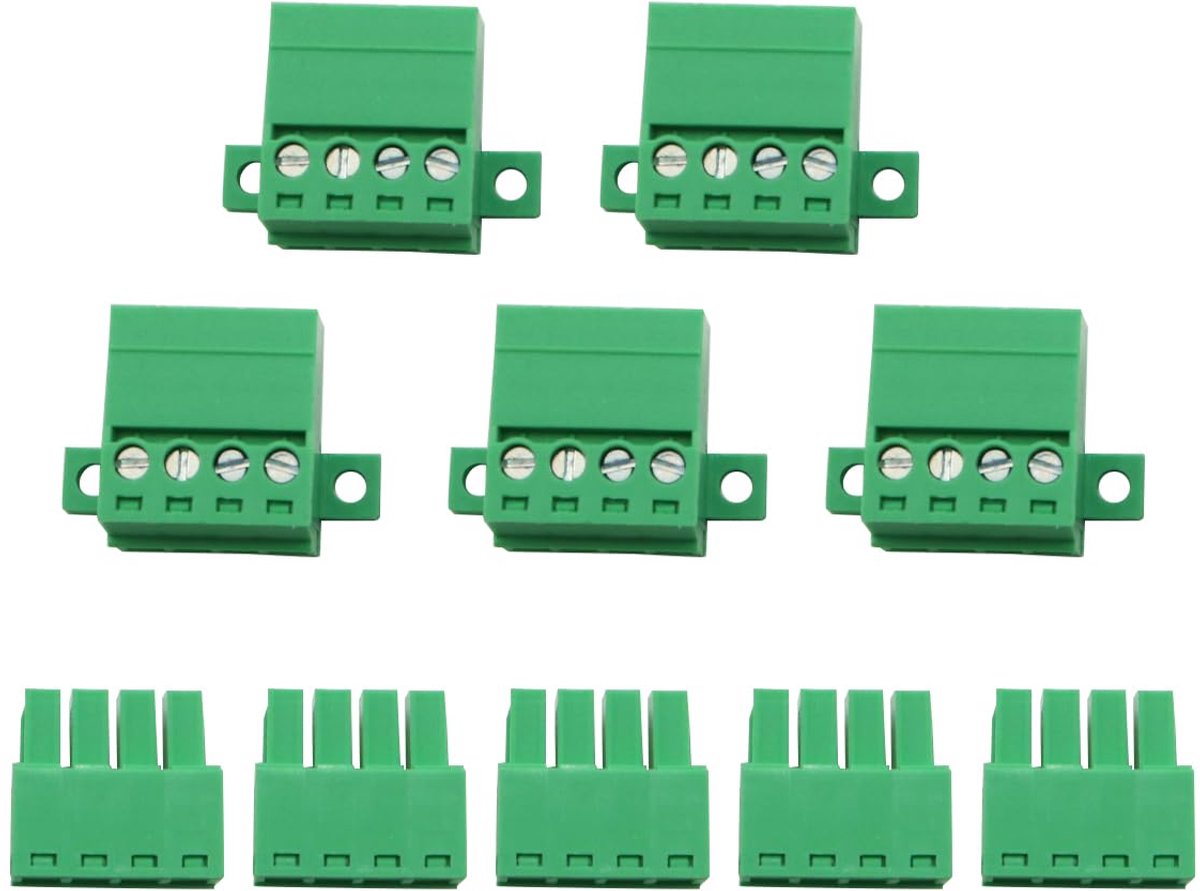 Phoenix terminals 3.8mm 4-pins - Male en female set - Duurzaam PA66 materiaal - Veilige elektrische verbinding - ShopVlot