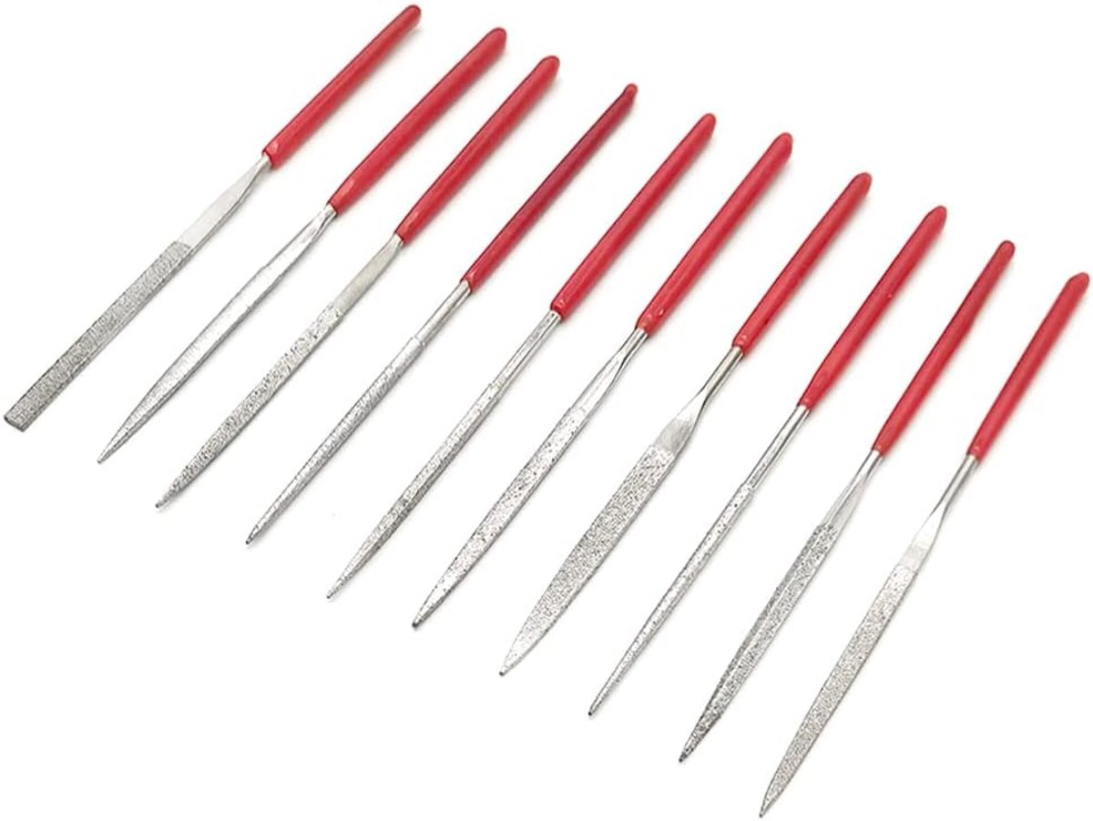 Mini diamantvijl set 10 stuks - 4 inch - hoogwaardig staal - ideaal voor houtbewerking en sieraden - ShopVlot