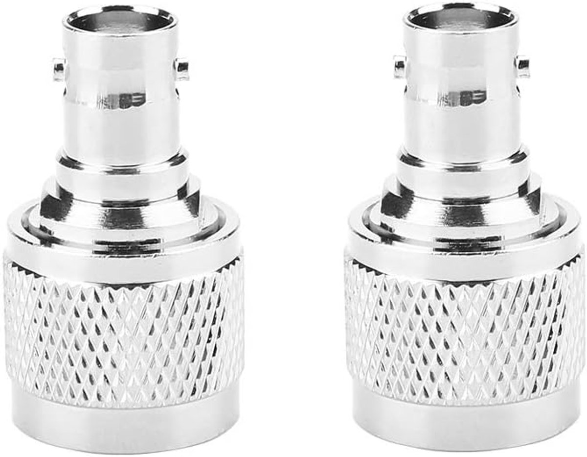 BNC-Adapter 2 stuk - Type N-Stekker naar BNC-Buchse - RF-Aansluiting - ideaal voor radiofrequentieverbindingen - ShopVlot