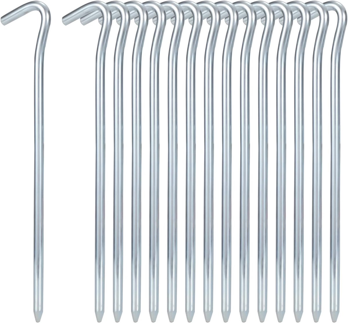 Tentstokken 18 cm - Robuuste staalharingen - Voor stevig bevestigen - Ideaal voor kamperen - ShopVlot