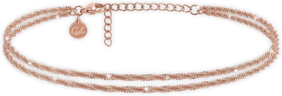 Enkelbandjes - Gelaagd RVS - 18K Goud/Roségoud/Wit Goud - Waterdicht & Verstelbaar (22-27cm) - ShopVlot
