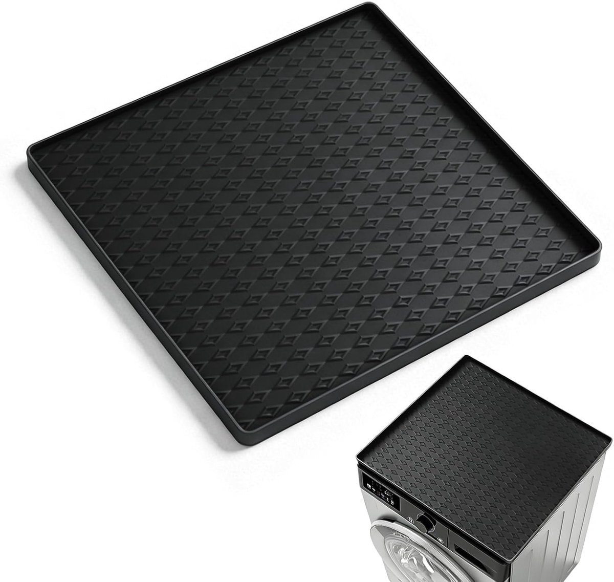 Koelkastmat 60 × 60 cm - siliconen met verhoogde rand - waterdicht en antislip - beschermt vloeren tegen water en vuil - ShopVlot